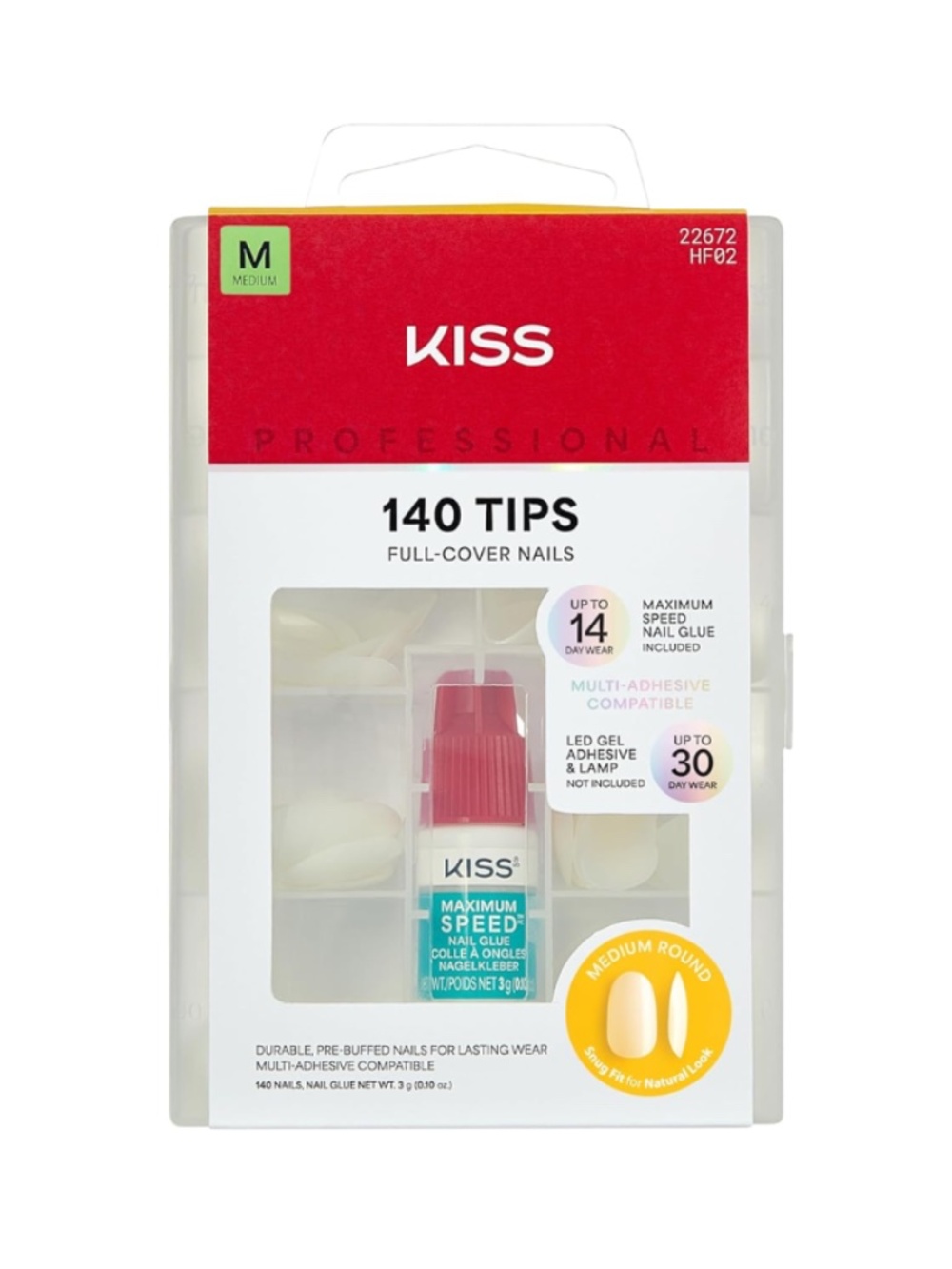 KISS Professional Press On Nails 'Earthly' White